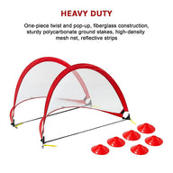 Portable Kids Soccer Goals Set – 2 Pop Up Soccer Goals, Cones, Goal Carry Bag - SM Everyday Living