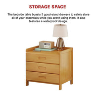 Bamboo Bedside Table Nightstand Side Stand