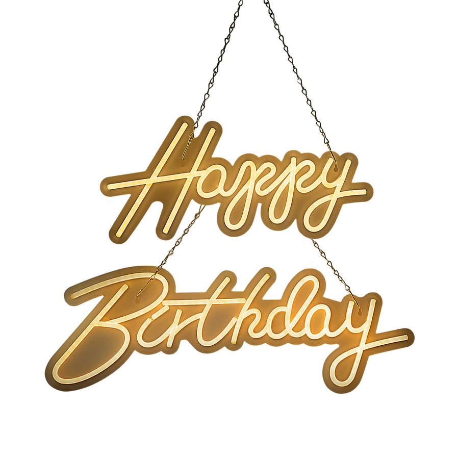 Happy Birthday Neon Sign Hanging Glowing