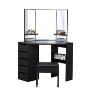 Dressing Table Stool Mirror Jewellery Organiser Makeup Cabinet 5 Drawers