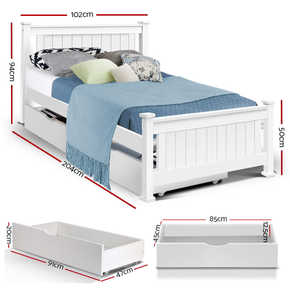Wooden Bed Frame Timber Single Size