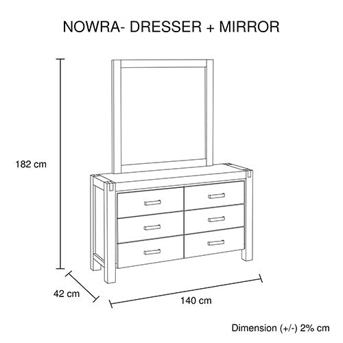 4 Pieces Bedroom Suite in Solid Wood Double Size Oak Colour Bed, Bedside Table & Dresser