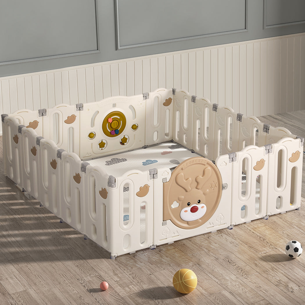 Kids Playpen Baby Safety Gate Toddler Fence - 18 Panels