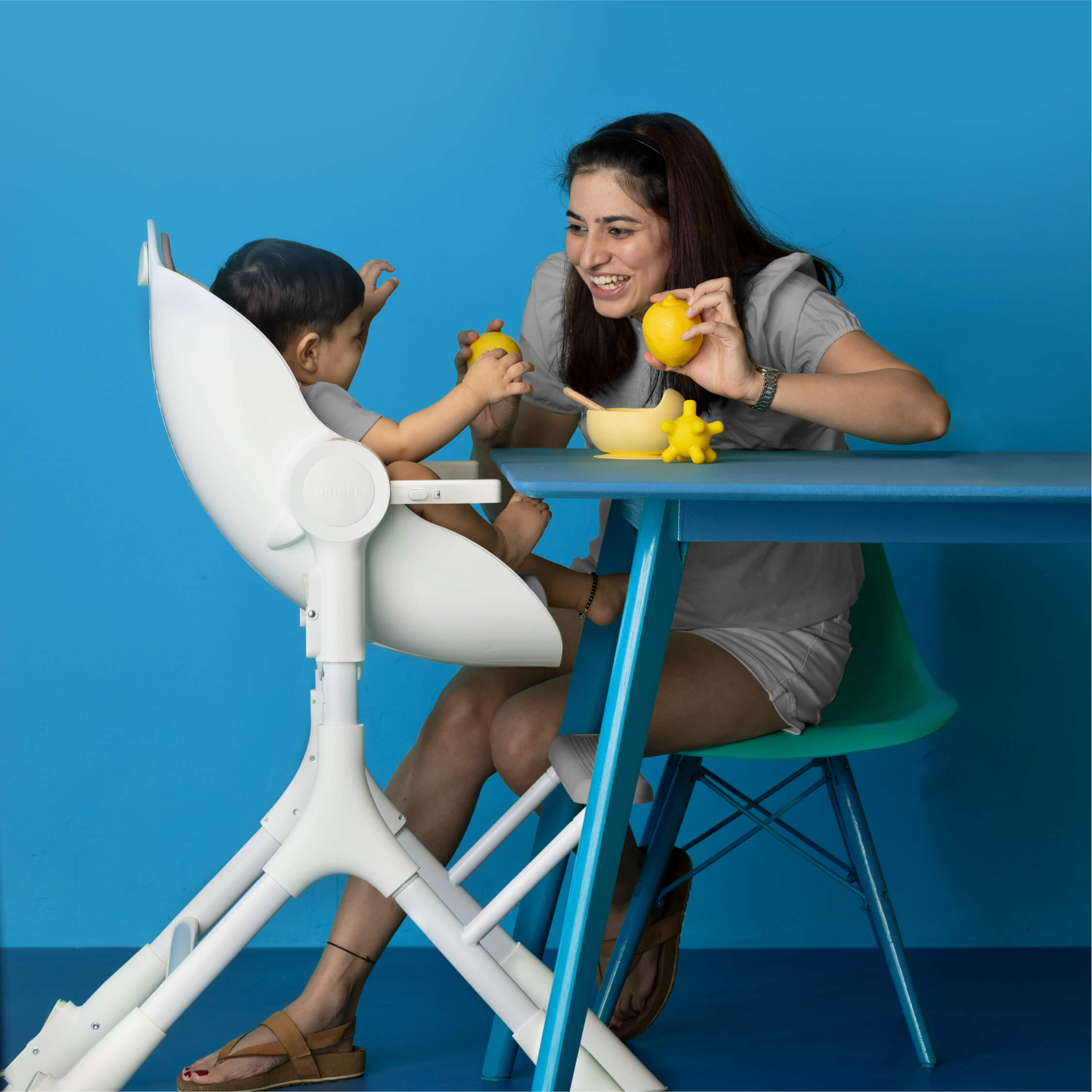 Oribel Cocoon Z High Chair | Lounger - Ice Grey